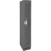 Clean Line Lockers, 12" x 12" x 76", Steel, Charcoal, Rivet (Assembled), Perforated Absolute Business Supply