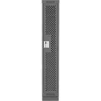 Clean Line Lockers, 12" x 12" x 76", Steel, Charcoal, Rivet (Assembled), Perforated Absolute Business Supply