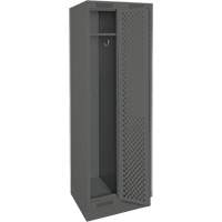 Clean Line Lockers, Bank of 2, 24" x 12" x 76", Steel, Charcoal, Rivet (Assembled), Perforated Absolute Business Supply