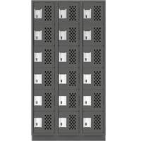 Petit casier perfor&eacute; Clean-Line, 6 niveaux, Bloc de 3, 15" x 72" x 12", Acier Absolute Business Supply