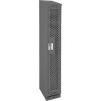 Clean Line Lockers, 12" x 15" x 82", Steel, Charcoal, Rivet (Assembled), Perforated Absolute Business Supply