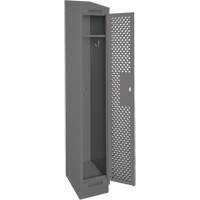 Clean Line Lockers, 12" x 15" x 82", Steel, Charcoal, Rivet (Assembled), Perforated Absolute Business Supply