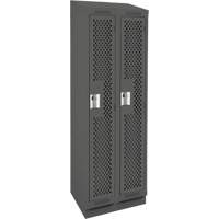 Casiers Clean Line, Bloc de 2, 24" x 18" x 82", Acier, Charbon, Rivet (assembl&eacute;), Perfor&eacute; Absolute Business Supply