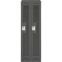 Casiers Clean Line, Bloc de 2, 24" x 18" x 82", Acier, Charbon, Rivet (assembl&eacute;), Perfor&eacute; Absolute Business Supply
