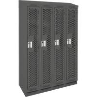 Casiers Clean Line, Bloc de 4, 48" x 18" x 82", Acier, Charbon, Rivet (assembl&eacute;), Perfor&eacute; Absolute Business Supply