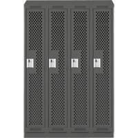 Casiers Clean Line, Bloc de 4, 48" x 18" x 82", Acier, Charbon, Rivet (assembl&eacute;), Perfor&eacute; Absolute Business Supply
