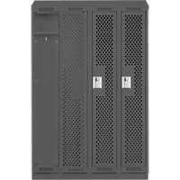 Casiers Clean Line, Bloc de 4, 48" x 18" x 82", Acier, Charbon, Rivet (assembl&eacute;), Perfor&eacute; Absolute Business Supply