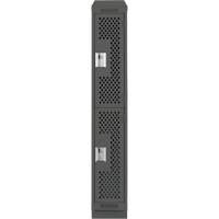 Clean Line Lockers, 2 -tier, 12" x 18" x 82", Steel, Charcoal, Rivet (Assembled), Perforated Absolute Business Supply