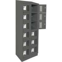 Petit casier perfor&eacute; Clean-Line, 6 niveaux, Bloc de 2, 15" x 72" x 12", Acier Absolute Business Supply