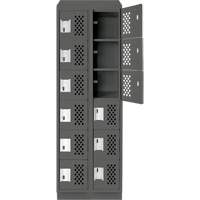 Petit casier perfor&eacute; Clean-Line, 6 niveaux, Bloc de 2, 15" x 72" x 12", Acier Absolute Business Supply