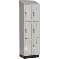 Concorde Heavy-Duty Lockers, 3 -tier, Bank of 2, 24" x 18" x 82", Steel, Grey, Welded (Assembled) Absolute Business Supply