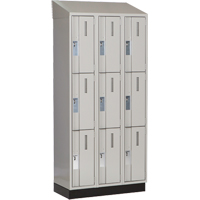 Casiers robustes Concorde, 3 niveaux, Bloc de 3, 36" x 18" x 82", Acier, Gris, Soud&eacute; (assembl&eacute;) Absolute Business Supply