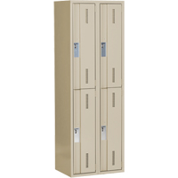Casiers robustes Concorde, 2 niveaux, Bloc de 2, 24" x 18" x 72", Acier, Beige, Soud&eacute; (assembl&eacute;) Absolute Business Supply