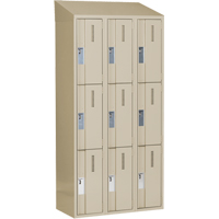 Concorde Heavy-Duty Lockers, 3 -tier, Bank of 3, 36" x 18" x 78", Steel, Beige, Welded (Assembled) Absolute Business Supply