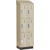 Concorde Heavy-Duty Lockers, 3 -tier, Bank of 2, 24" x 18" x 82", Steel, Beige, Welded (Assembled) Absolute Business Supply
