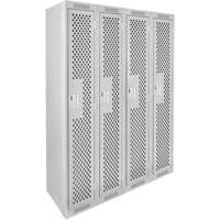 Casiers Clean Line, Bloc de 4, 48" x 15" x 72", Acier, Gris, Rivet (assembl&eacute;), Perfor&eacute; Absolute Business Supply