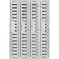 Casiers Clean Line, Bloc de 4, 48" x 15" x 72", Acier, Gris, Rivet (assembl&eacute;), Perfor&eacute; Absolute Business Supply