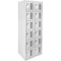 Clean Line Lockerettes, 6 -tier, Bank of 2, 18" x 72" x 12", Steel Absolute Business Supply