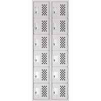 Clean Line Lockerettes, 6 -tier, Bank of 2, 18" x 72" x 12", Steel Absolute Business Supply