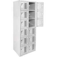 Clean Line Lockerettes, 6 -tier, Bank of 2, 18" x 72" x 12", Steel Absolute Business Supply