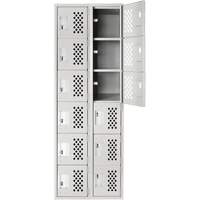 Clean Line Lockerettes, 6 -tier, Bank of 2, 18" x 72" x 12", Steel Absolute Business Supply