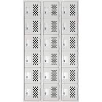 Petits casiers Clean Line, 6 niveaux, Bloc de 3, 18" x 72" x 12", Acier Absolute Business Supply