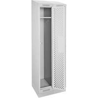 Clean Line Lockers, Bank of 2, 24" x 18" x 82", Steel, Grey, Rivet (Assembled), Perforated Absolute Business Supply