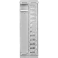 Clean Line Lockers, Bank of 2, 24" x 18" x 82", Steel, Grey, Rivet (Assembled), Perforated Absolute Business Supply