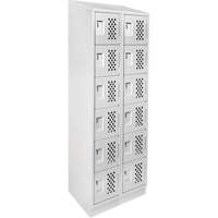 Petit casier perfor&eacute; Clean-Line, 6 niveaux, Bloc de 2, 15" x 72" x 12", Acier Absolute Business Supply