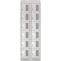 Petit casier perfor&eacute; Clean-Line, 6 niveaux, Bloc de 2, 15" x 72" x 12", Acier Absolute Business Supply