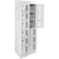Petit casier perfor&eacute; Clean-Line, 6 niveaux, Bloc de 2, 15" x 72" x 12", Acier Absolute Business Supply
