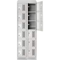 Petit casier perfor&eacute; Clean-Line, 6 niveaux, Bloc de 2, 15" x 72" x 12", Acier Absolute Business Supply