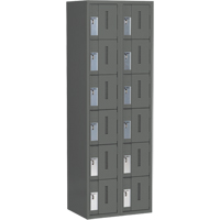 Concorde Heavy-Duty Lockers, 6 -tier, Bank of 2, 24" x 18" x 72", Steel, Charcoal, Welded (Assembled) Absolute Business Supply