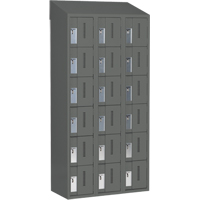 Concorde Heavy-Duty Lockers, 6 -tier, Bank of 3, 36" x 18" x 78", Steel, Charcoal, Welded (Assembled) Absolute Business Supply