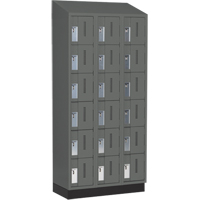Concorde Heavy-Duty Lockers, 6 -tier, Bank of 3, 36" x 18" x 82", Steel, Charcoal, Welded (Assembled) Absolute Business Supply