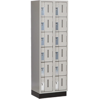 Casiers robustes Concorde, 6 niveaux, Bloc de 2, 24" x 18" x 76", Acier, Gris, Soud&eacute; (assembl&eacute;) Absolute Business Supply