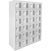 Petits casiers Clean Line, 6 niveaux, Bloc de 4, 18" x 72" x 12", Acier Absolute Business Supply