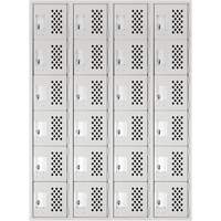 Petits casiers Clean Line, 6 niveaux, Bloc de 4, 18" x 72" x 12", Acier Absolute Business Supply