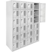 Petits casiers Clean Line, 6 niveaux, Bloc de 4, 18" x 72" x 12", Acier Absolute Business Supply