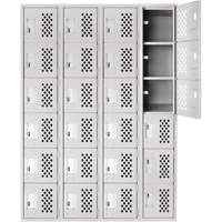 Petits casiers Clean Line, 6 niveaux, Bloc de 4, 18" x 72" x 12", Acier Absolute Business Supply