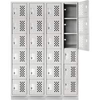 Casiers &eacute;conomiques perfor&eacute;s et assembl&eacute;s Clean Line, 6 niveaux, Bloc de 4, 18" x 72" x 12", Acier Absolute Business Supply