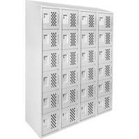 Casiers &eacute;conomiques perfor&eacute;s et assembl&eacute;s Clean Line, 6 niveaux, Bloc de 4, 18" x 72" x 12", Acier Absolute Business Supply