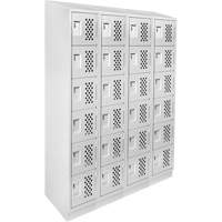 Casiers &eacute;conomiques perfor&eacute;s et assembl&eacute;s Clean Line, 6 niveaux, Bloc de 4, 18" x 72" x 12", Acier Absolute Business Supply