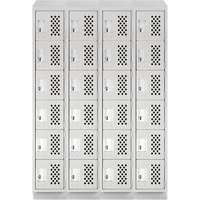 Casiers &eacute;conomiques perfor&eacute;s et assembl&eacute;s Clean Line, 6 niveaux, Bloc de 4, 18" x 72" x 12", Acier Absolute Business Supply