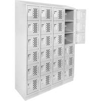 Casiers &eacute;conomiques perfor&eacute;s et assembl&eacute;s Clean Line, 6 niveaux, Bloc de 4, 18" x 72" x 12", Acier Absolute Business Supply