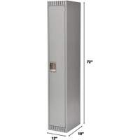 Lockers, 12" x 18" x 72", Steel, Grey, Knocked Down Absolute Business Supply