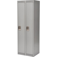 Lockers, Bank of 2, 24" x 18" x 72", Steel, Grey, Knocked Down Absolute Business Supply