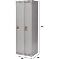 Lockers, Bank of 2, 24" x 18" x 72", Steel, Grey, Knocked Down Absolute Business Supply