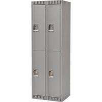 Casiers, 2 niveaux, Bloc de 2, 24" x 18" x 72", Acier, Gris, D&eacute;mont&eacute; Absolute Business Supply