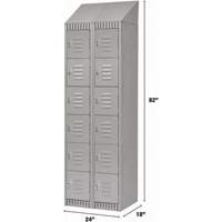 Lockers, 6 -tier, Bank of 2, 24" x 18" x 82", Steel, Grey, Knocked Down Absolute Business Supply